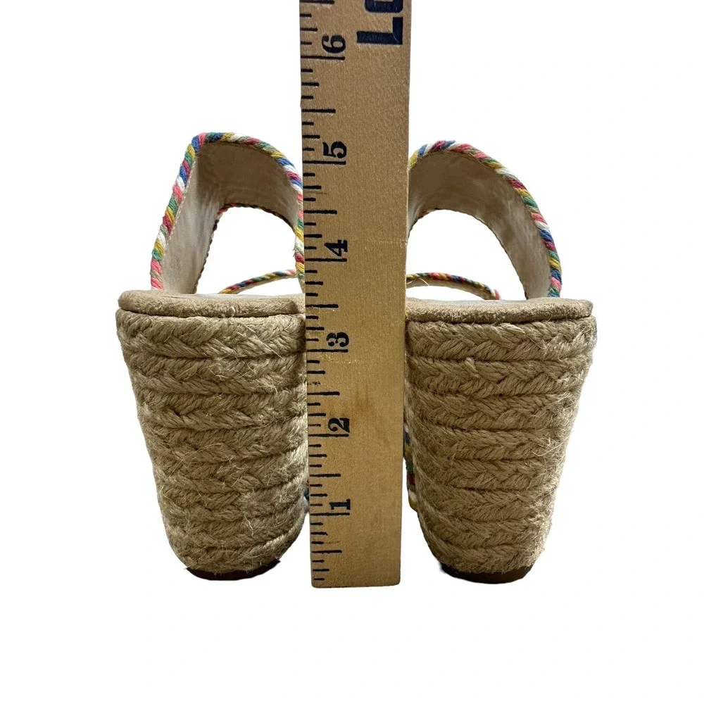 Kensie Girl Platform Slip-on Sandals Women's Size 10 Multi Colored Boho